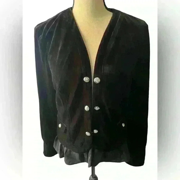 INC Crush Velvet Black Jacket/Blazer - Picture 1 of 5